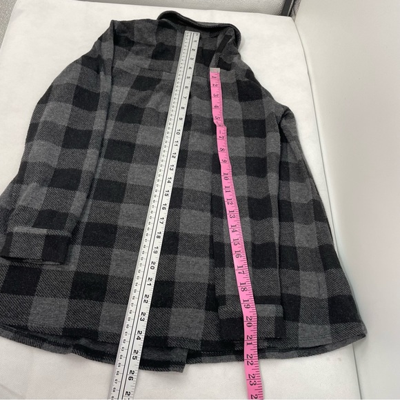 Soft Surroundings Women’s PXS Fleece Top Roll Tab Sleeve plaid tunic top - Picture 7 of 8